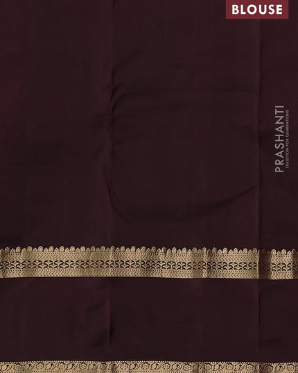 Pure kanchipuram silk saree rustic orange and coffee brown with zari woven buttas and rettapet zari woven border