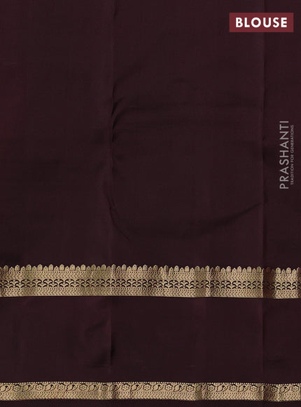 Pure kanchipuram silk saree rustic orange and coffee brown with zari woven buttas and rettapet zari woven border