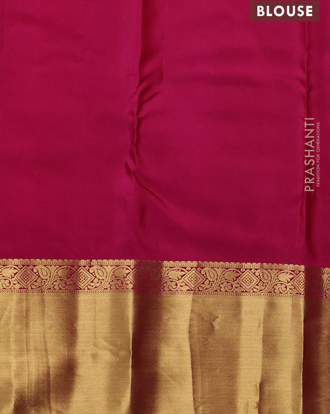 Pure kanchipuram silk saree deep maroon and pink with allover zari checks & buttas and rich zari woven border