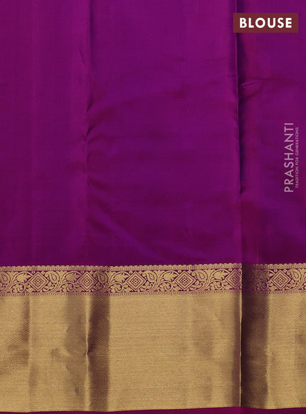 Pure kanchipuram silk saree dual tone teal green and pink with allover zari checks & buttas and rich zari woven border