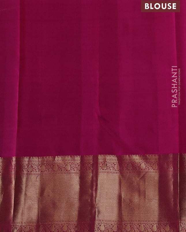 Pure kanchipuram silk saree pastel jamun and pink with allover vairaosi pattern & zari buttas and long rich zari woven border