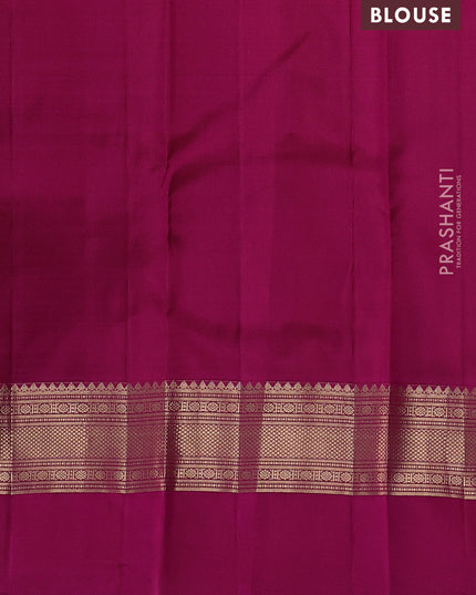 Pure kanchipuram silk saree dual tone pinkish orange and pink with zari woven buttas and ganga jamuna border