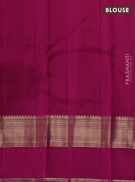 Pure kanchipuram silk saree dual tone pinkish orange and pink with zari woven buttas and ganga jamuna border