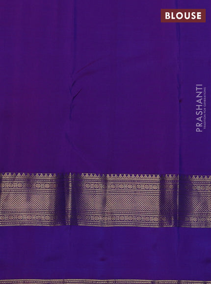 Pure kanchipuram silk saree royal blue and purple with zari woven buttas and ganga jamuna border