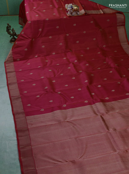Pure kanchipuram silk saree dual tone orange with thread woven buttas and thread woven border