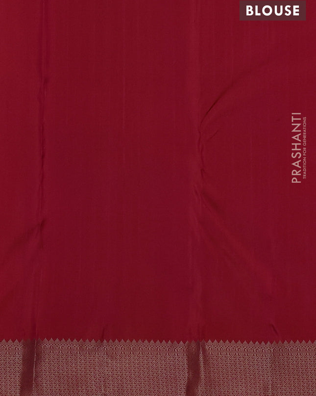 Pure kanchipuram silk saree dual tone orange with thread woven buttas and thread woven border