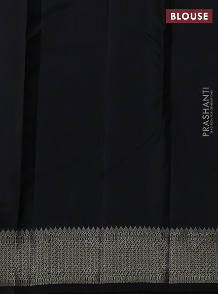 Pure kanchipuram silk saree black with thread woven buttas and thread woven border