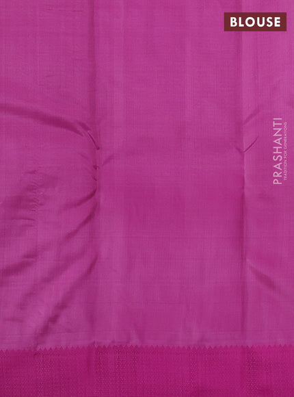 Pure kanchipuram silk saree light pink and pink with thread woven buttas and thread woven border