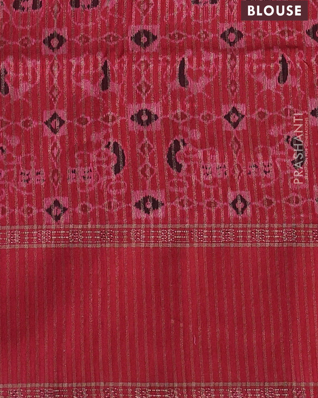 Art tussar saree black and red with plain body and rettapet zari woven border