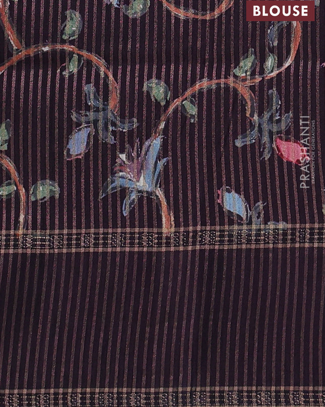 Art tussar saree red and deep jamun with plain body and rettapet zari woven border