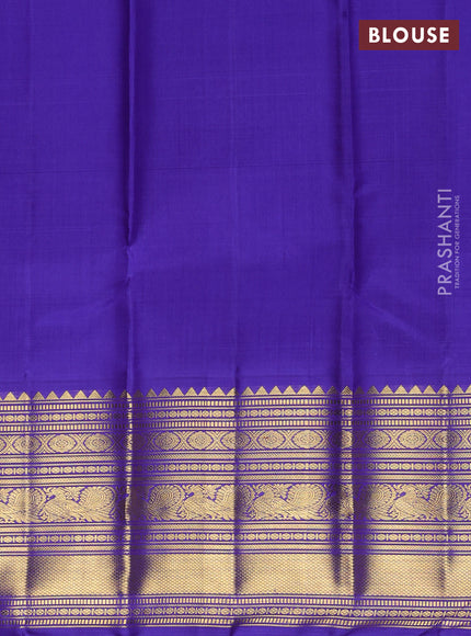 Pure kanchipuram unstitched silk lehenga light blue and blue with allover zari woven buttas and zari woven border