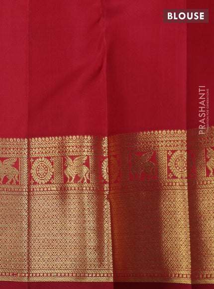 Pure kanchipuram silk saree maroon with allover zari woven broacade pattern and long zari woven border