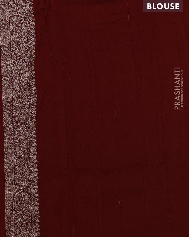 Banarasi semi raw silk saree orange with woven buttas and woven border