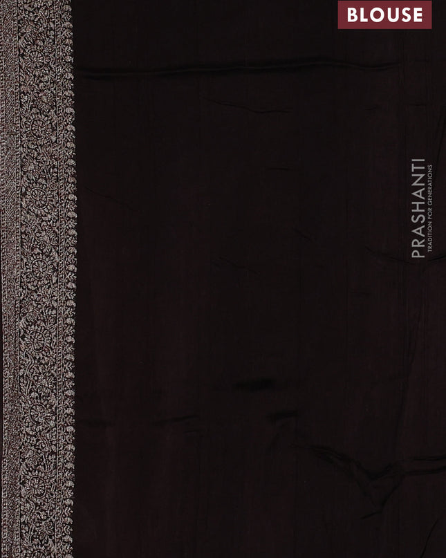 Banarasi semi raw silk saree coffee brown with woven buttas and woven border
