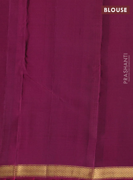 Pure soft silk saree blue and magenta pink with zari woven buttas and zari woven border