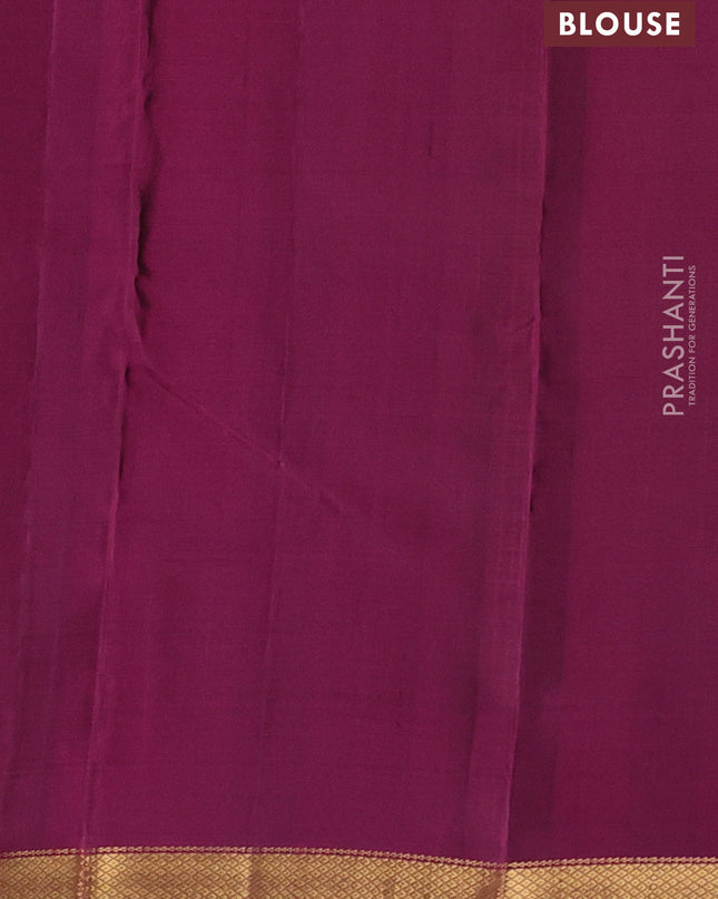 Pure soft silk saree blue and magenta pink with zari woven buttas and zari woven border
