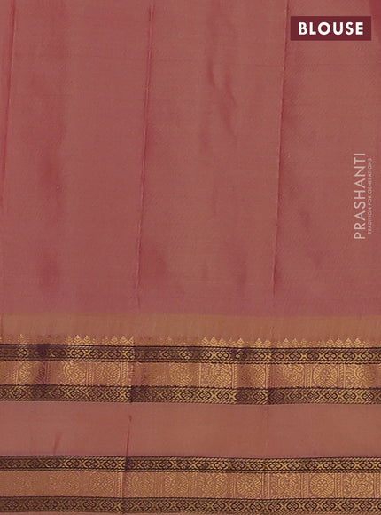 Pure gadwal silk saree lavender and peach shade with allover zari checks & buttas and rettapet zari woven border