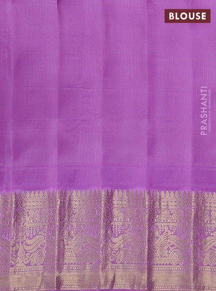 Pure gadwal silk saree maroon and lavender with annam zari woven buttas and temple design zari woven border