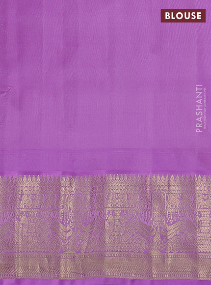 Pure gadwal silk saree deep maroon and lavender with annam zari woven buttas and temple design zari woven border