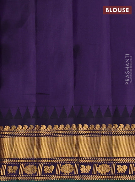 Pure gadwal silk saree mustard yellow and navy blue with allover zari weaves & buttas and zari woven border