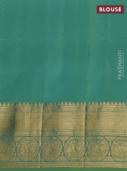 Pure gadwal silk saree pastel pink and green shade with paisley zari woven buttas and temple design zari woven border