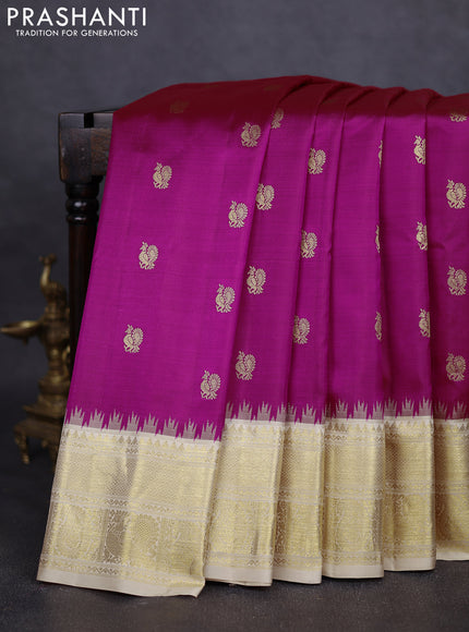 Pure gadwal silk saree pink and sandal with annam zari woven buttas and zari woven border