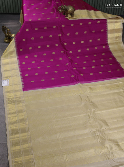 Pure gadwal silk saree pink and sandal with annam zari woven buttas and zari woven border
