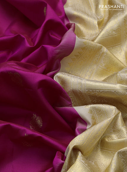 Pure gadwal silk saree pink and sandal with annam zari woven buttas and zari woven border