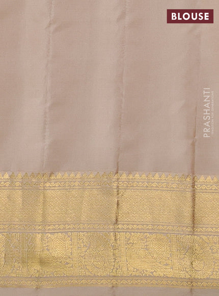 Pure gadwal silk saree pink and sandal with annam zari woven buttas and zari woven border