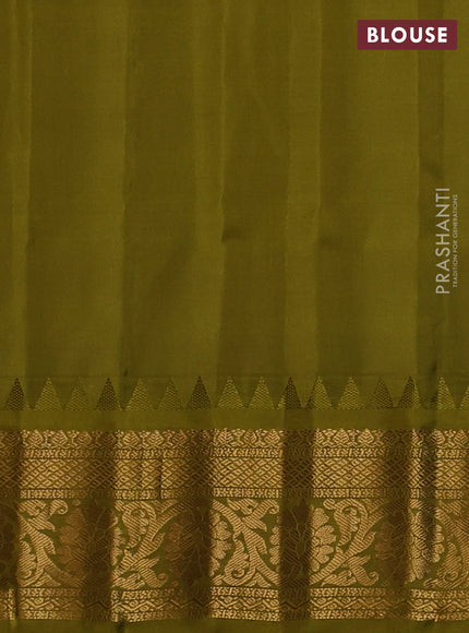 Pure gadwal silk saree lime yellow and mehendi green with zari woven buttas and zari woven border
