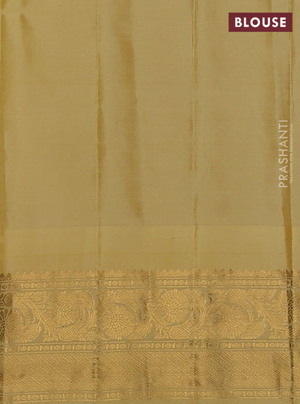 Pure gadwal silk saree navy blue and yellow with allover checks & buttas and temple design zari woven border