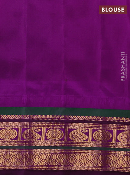 Pure gadwal silk saree brown and purple with zari woven buttas and zari woven border