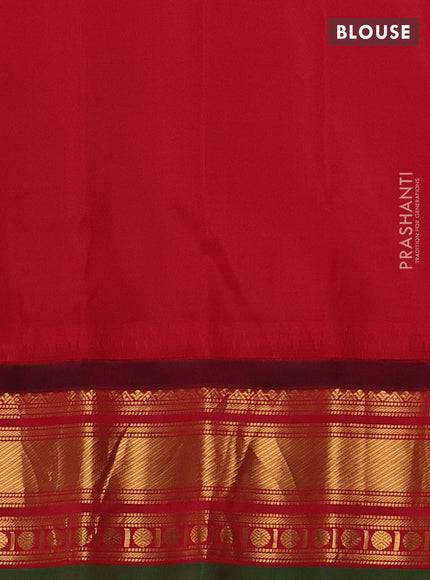 Pure gadwal silk saree sandal and red with zari woven buttas and zari woven border