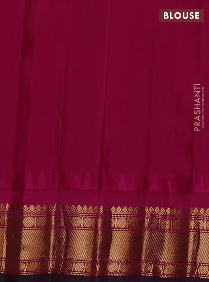 Pure gadwal silk saree pastel blue and pink with zari woven buttas and temple design zari woven border