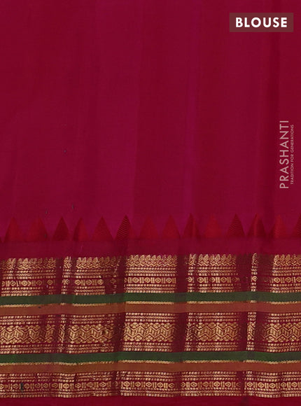 Pure gadwal silk saree yellow and pink with zari woven paisley buttas and temple design zari woven border