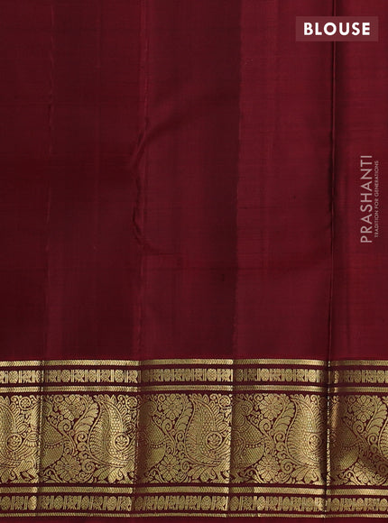 Pure kanchipuram silk saree deep maroon with annam zari woven buttas and annam zari woven border