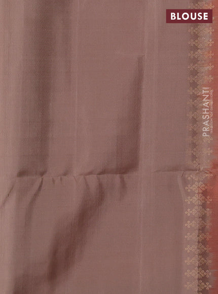 Ikat soft silk saree orange and dark sandal with allover ikat & zari weaves in borderless style
