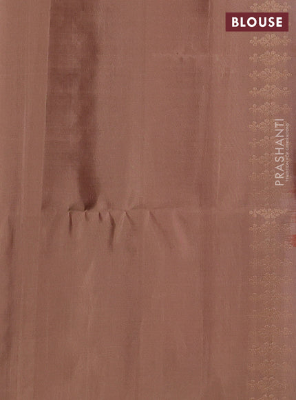 Ikat soft silk saree orange and dark sandal with allover ikat & zari weaves in borderless style
