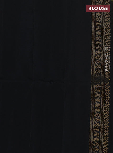 Ikat soft silk saree yellow and black with allover ikat weaves & zari buttas in borderless style