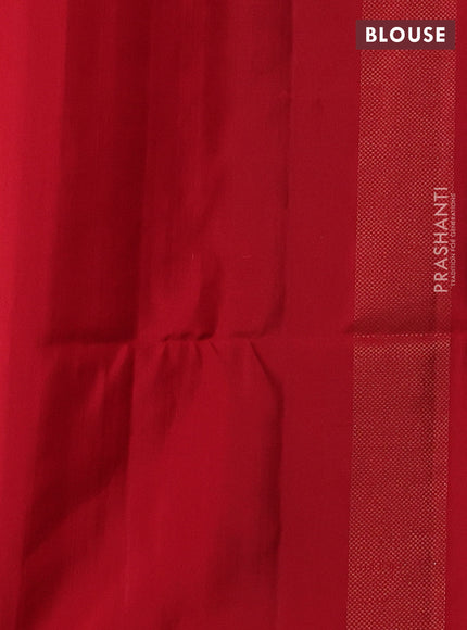 Ikat soft silk saree black and red with allover ikat weaves & zari buttas in borderless style