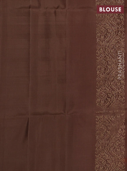 Ikat soft silk saree dual tone pinkish orange and dark sandal with allover ikat weaves & zari buttas in borderless style