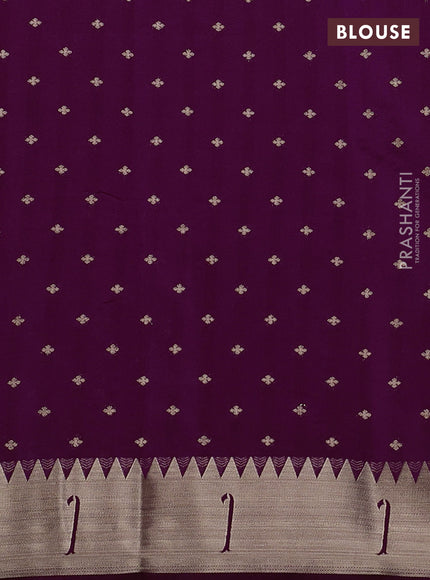 Semi raw silk saree purple with allover zari woven buttas and paithani weaving pallu