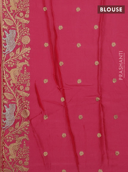 Art Mushru silk saree peach pink with zari woven buttas and zari woven border