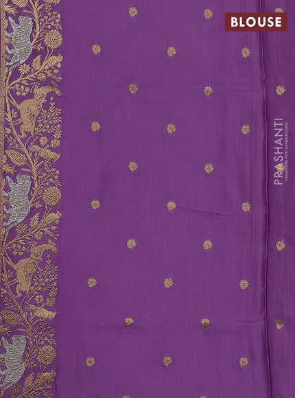 Art Mushru silk saree lavender with zari woven buttas and zari woven border