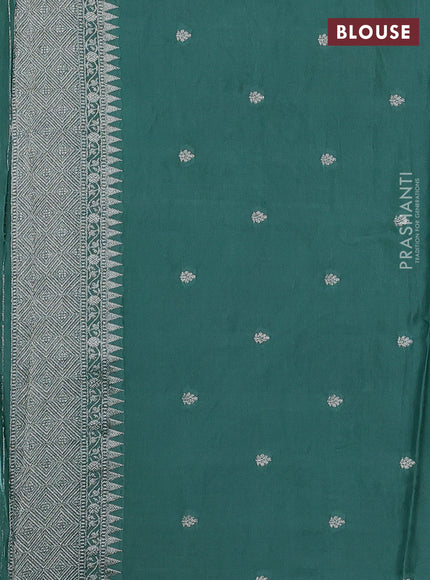 Art Mushru silk saree pastel green with allover paithani weaves and zari woven border