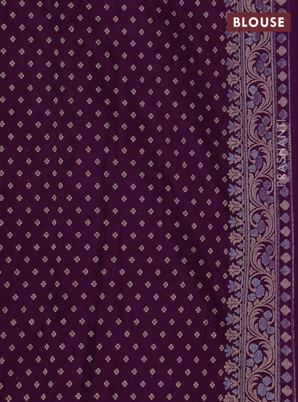 Art silk saree purple with alllover jamdhani weaves and zari woven border