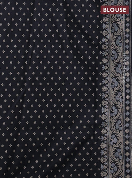 Art silk saree black with alllover jamdhani weaves and zari woven border