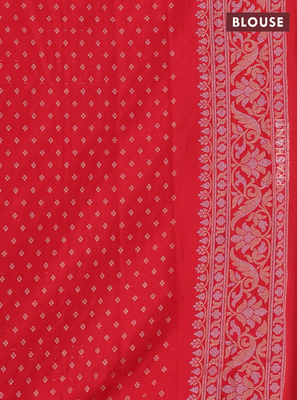 Art silk saree orange with alllover jamdhani weaves and zari woven border