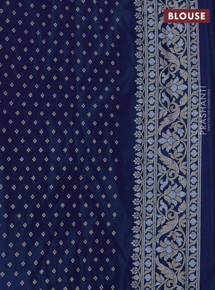 Art silk saree dual tone blue with alllover jamdhani weaves and zari woven border