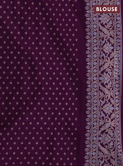 Art silk saree purple with alllover jamdhani weaves and zari woven border